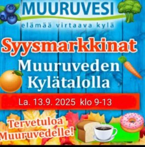 Syysmarkkinat Muuruveden kylätalolla 13.9.2025 